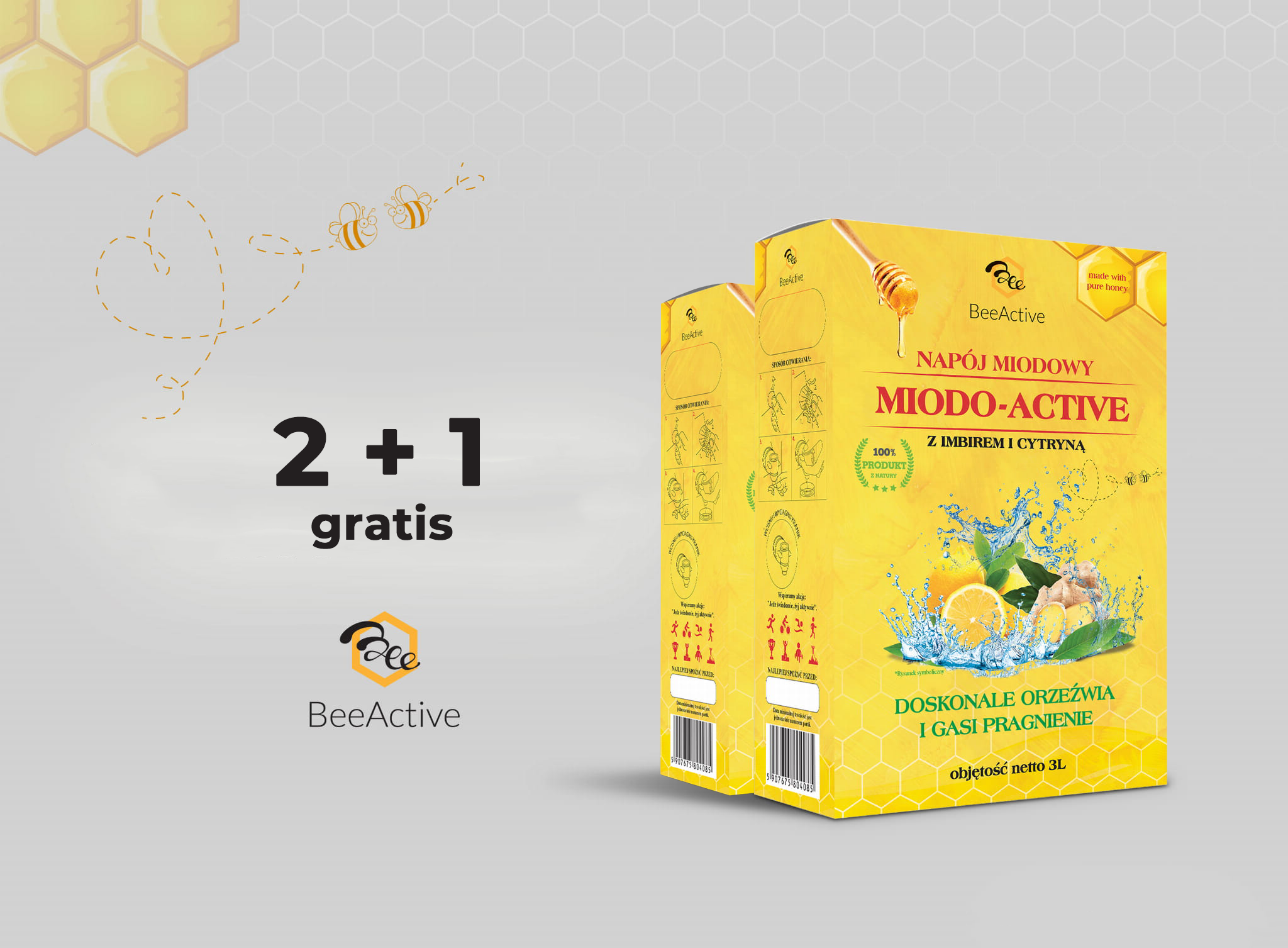 Napój Miodowy "MIODO-ACTIVE" (3L) 2+1 GRATIS